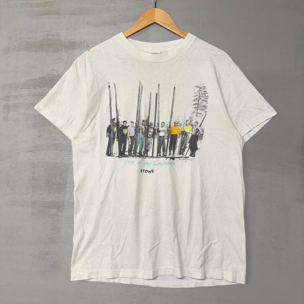 Vintage Funny Ski Slope Parody 198 Vermont  Longboards Shirt Graphic Large